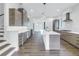 Gourmet kitchen with stainless steel appliances, waterfall island and modern cabinetry at 2810 N Massachusetts Ave, Tampa, FL 33602