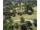 Aerial view of a lush golf course featuring mature trees and green fairways at 3497 Birchwood Ct, Palm Harbor, FL 34684