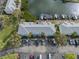 Aerial view showcasing the condo complex's parking, landscaping, and direct access to the boat docks at 5075 Starfish Se Dr # B, St Petersburg, FL 33705