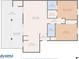 Detailed floor plan showcasing the layout with measurements for the living room, kitchen, bedrooms, and bathrooms at 5075 Starfish Se Dr # B, St Petersburg, FL 33705
