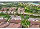 Aerial view of homes with garages surrounded by lush landscaping and serene water features at 7305 River Hammock Dr # 204, Bradenton, FL 34212