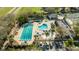 Aerial view of community pools including a Gathering pool, lap pool, and splash pad at 30 Stanton Cir, Oldsmar, FL 34677