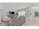 Inviting living room with a comfortable sofa, sleek entertainment setup, and seamless indoor-outdoor transition at 3101 W El Prado Blvd # B, Tampa, FL 33629