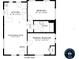 Here is the floor plan of the home, showcasing the layout of the kitchen, bedrooms, bathroom and living spaces at 3425 E Powhatan Ave, Tampa, FL 33610