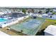 Here's a close aerial view of the community's tennis courts at 35145 Garber Ln, Zephyrhills, FL 33541