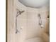 Shower with dual shower heads, a built-in seat, and tiled walls offer a luxurious showering experience at 6107 Ibispark Dr, Lithia, FL 33547