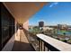 Spacious balcony overlooking tennis courts and city skyline at 7700 Sun Island S Dr # 608, South Pasadena, FL 33707
