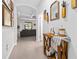 Hallway with console table and view of living room at 13364 Sea Bridge Dr, Hudson, FL 34669
