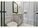 Modern half bath featuring single vanity and tile floor at 7258 Kodiak Ln, Sarasota, FL 34240