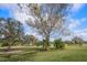Scenic view of the golf course featuring mature trees and lush green grass and a meandering creek at 8003 Bardmoor Pl # 204, Seminole, FL 33777