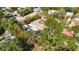 Aerial view of a house with an in-ground swimming pool surrounded by trees for privacy and shade at 9618 N 55Th St, Temple Terrace, FL 33617