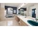 A luxurious bathroom featuring a shower, large tub and double vanity with plenty of room at 4906 Turtle Creek Trl, Oldsmar, FL 34677