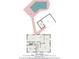 Detailed floor plan showcasing the layout of the home, pool, and patio at 5105 W Cleveland St, Tampa, FL 33609