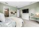 Spacious bedroom with soft, neutral colors and a large closet at 8721 Drummer Plank Dr, Wesley Chapel, FL 33545
