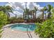 Private pool and patio area with lush landscaping offering seclusion and relaxation at 10446 Highland Park Pl, Palmetto, FL 34221