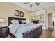Comfortable main bedroom with decorative built-ins, and a king-size bed at 130 Brightwater Dr # 5, Clearwater Beach, FL 33767
