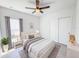 Inviting bedroom with a cozy bed, soft lighting, and a closet at 134 Jade St, Rotonda West, FL 33947