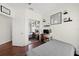 Bedroom offering a functional workspace, natural lighting, and ample closet space for storage at 30045 Southwell Ln, Wesley Chapel, FL 33543