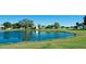 Scenic pond view surrounded by lush landscaping, creating a peaceful and serene setting at 1320 Bottlebrush Dr, Bradenton, FL 34208