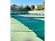 Outdoor tennis court with a green surface, a net, and surrounding greenery at 2700 Bayshore Blvd # 2308, Dunedin, FL 34698