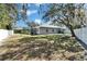 Beautiful backyard showcasing a lush lawn, privacy fence, and mature trees providing shade and tranquility at 3904 Executive Cir, Plant City, FL 33566