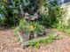 Backyard corner featuring a plant garden with birdhouses and a variety of greenery at 5029 29Th S Ave, Gulfport, FL 33707