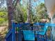 Outdoor deck with blue railing and furniture overlooking a lush, green landscape at 5029 29Th S Ave, Gulfport, FL 33707