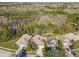 An elevated view of houses in a residential area, bordering dense woods, showing a blend of nature and living at 15807 Leatherleaf Ln, Land O Lakes, FL 34638
