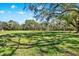 Wide open green front yard with scattered trees, providing shade at 2690 E Lake Trl, Tarpon Springs, FL 34688