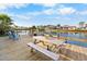 Waterfront deck with picnic table and chairs, perfect for outdoor entertaining and enjoying scenic views at 3515 Centavo Ct, Hernando Beach, FL 34607