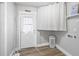 Laundry area with a white door and a white curtain and flooring at 3515 Centavo Ct, Hernando Beach, FL 34607