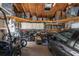 Organized garage space providing ample room for parking and storage solutions at 410 Georgia Ave, Crystal Beach, FL 34681