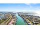 Wide aerial view showcasing a waterfront community with stunning ocean views at 436 3Rd N Ave, Tierra Verde, FL 33715