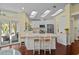 Modern kitchen features a center island with seating, white cabinetry, stainless appliances, and sunlit skylights at 436 3Rd N Ave, Tierra Verde, FL 33715