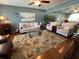 Inviting living room with a large floral rug, comfortable seating, and stylish decor at 1235 S Highland Ave # 1-204, Clearwater, FL 33756