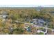 Stunning aerial shot of a community surrounded by lush trees and featuring a glimpse of the city skyline at 1515 W Lambright St, Tampa, FL 33604