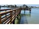 A private wooden dock extends into the water, providing access for boating and scenic waterfront views at 18 Crescent S Pl, St Petersburg, FL 33711