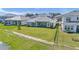 Backyard featuring a well maintained lawn and landscaping, providing a serene outdoor space at 33759 Ocean Spray Ln, Wesley Chapel, FL 33543