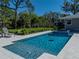 Sparkling pool with sun loungers and landscaped greenery in the backyard of the home at 524 Park S St, St Petersburg, FL 33707