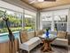 Sunroom with a view of the pool and backyard, plus stylish seating creating an inviting space at 524 Park S St, St Petersburg, FL 33707