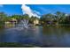 Scenic pond with a charming fountain surrounded by well-maintained condominium buildings at 8647 Mallard Reserve Dr # 104, Tampa, FL 33614