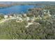 Beautiful aerial view of homes near a serene lake surrounded by lush greenery at 12005 Wren Ct, New Port Richey, FL 34654