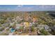 Wide aerial view of neighborhood with home's location pinpointed at 1316 W Hiawatha St, Tampa, FL 33604