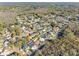 An aerial view showcasing a residential neighborhood near a wooded area at 16122 Northglenn Dr, Tampa, FL 33618