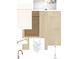 Collage showcasing kitchen materials, with white and brown cabinets, marble backsplash, and light wood floors at 17976 Foxtail Loop, Venice, FL 34293