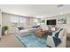 Bright living room with large windows, contemporary furniture, and stylish decor, creating an inviting atmosphere for relaxation at 3148 Marine Grass Dr, Wimauma, FL 33598