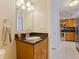 The bathroom provides a gorgeous vanity with lots of storage space, and direct access to the kitchen at 400 64Th Ave # 1108, St Pete Beach, FL 33706