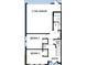 Floor plan of the first level, including garage, two bedrooms, one bath and the entry at 4717 W Mccoy St # 9, Tampa, FL 33616