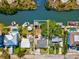 Aerial view of property with a private dock; borders a canal for easy boating access at 4834 W Flamingo Rd, Tampa, FL 33611