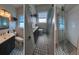 Bathroom featuring a vanity with modern fixtures, a decorative mirror, and glass-enclosed shower at 4834 W Flamingo Rd, Tampa, FL 33611